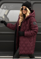 Pikowana Geacă z kapturem Chilly Nights burgundowa