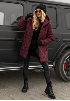 Pikowana Geacă z kapturem Chilly Nights burgundowa