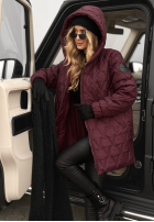 Pikowana Geacă z kapturem Chilly Nights burgundowa