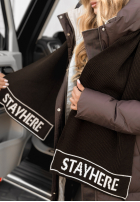 Compleu Căciulă i szali Stay Here Winter ciocolatiu