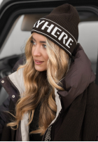 Compleu Căciulă i szali Stay Here Winter ciocolatiu