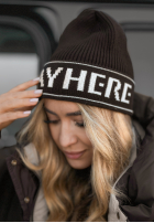 Compleu Căciulă i szali Stay Here Winter ciocolatiu