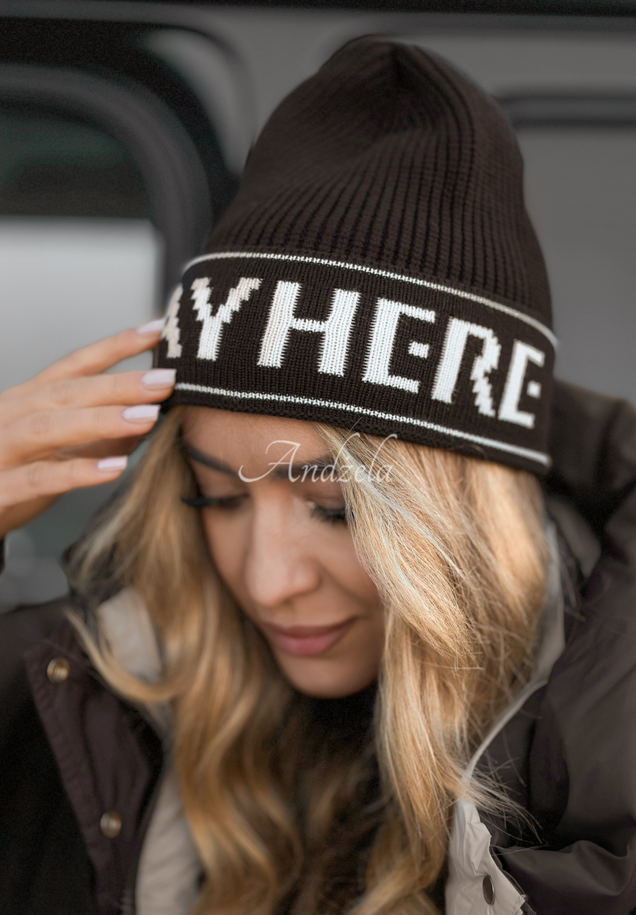 Set din viscoză cu lână format din căciulă și fular Stay Here Winter