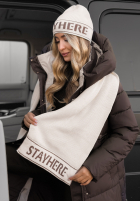 Compleu Căciulă i szali Stay Here Winter ecru