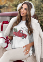 Tricou z nadrukiem Under The Tree Alb