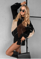 Pulover w romby Sweet Apple Pie negru