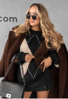 Pulover w romby Sweet Apple Pie negru