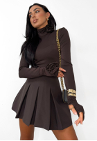 Plisowane spódnico-spodenki mini La Milla Casa De Moda ciocolatii