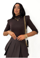 Plisowane spódnico-spodenki mini La Milla Casa De Moda ciocolatii