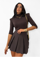 Plisowane spódnico-spodenki mini La Milla Casa De Moda ciocolatii