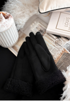 Mănuși z kożuszkiem Frozen Hours negre