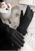 Mănuși z kożuszkiem Frozen Hours negre