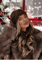 Pleciona Bentiță na głowę Winter Wishes ciemnoczekoladowa