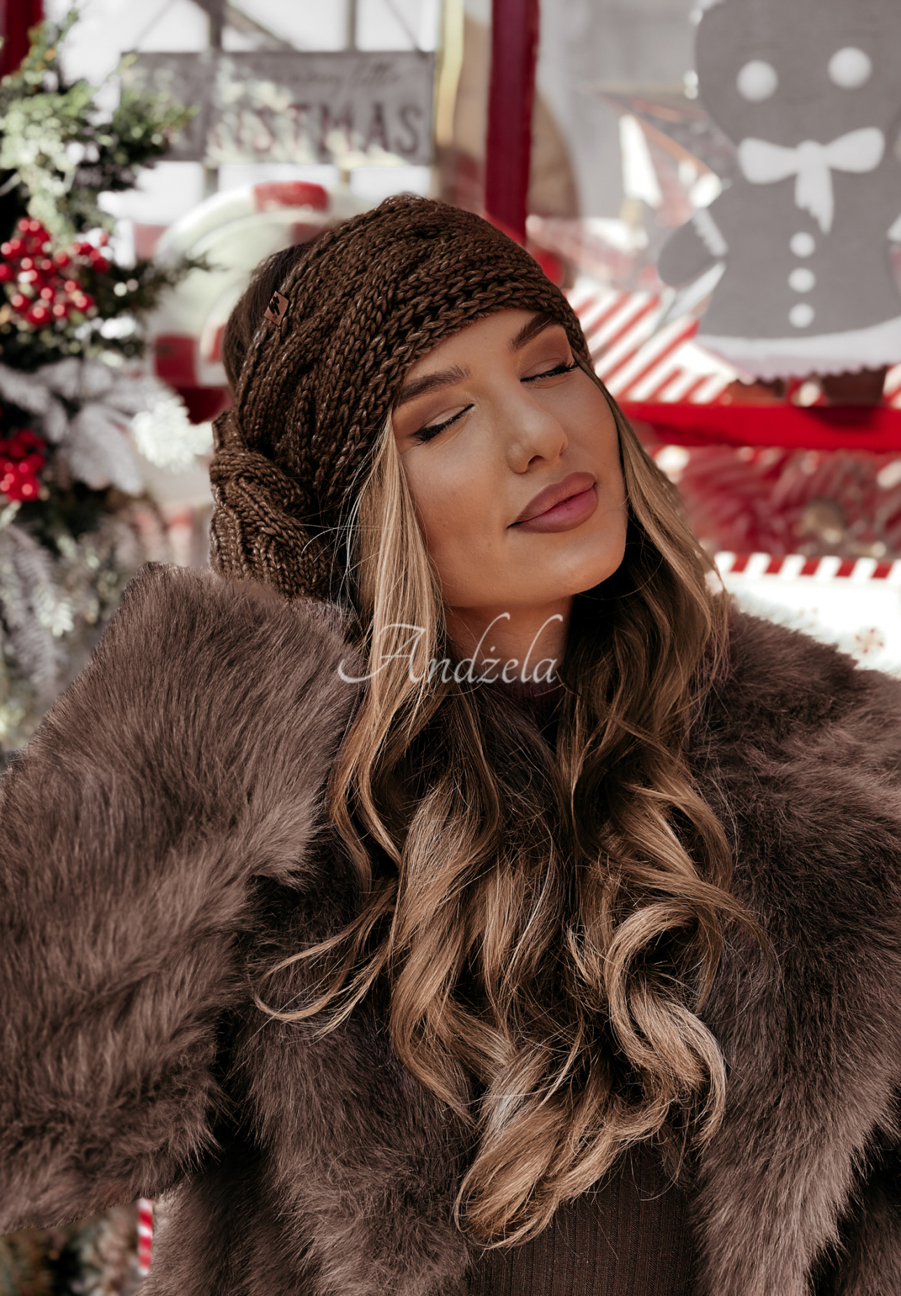 Bentiță împletită pe cap Winter Wishes