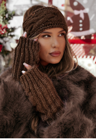 Pleciona Bentiță na głowę Winter Wishes ciemnoczekoladowa