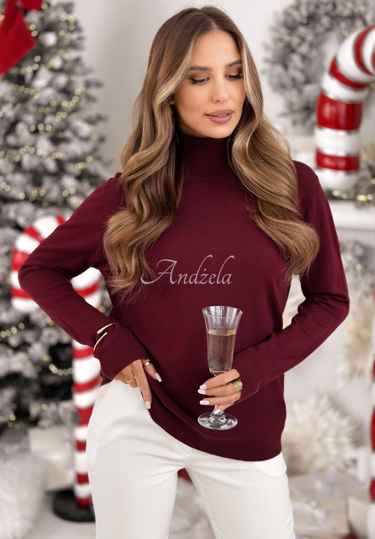 Pulover cu guler și viscoză Sweater Mood