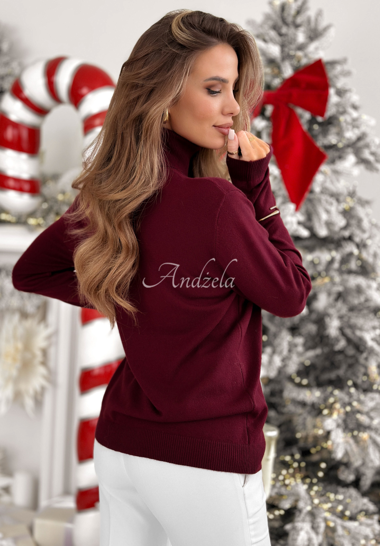 Pulover cu guler și viscoză Sweater Mood