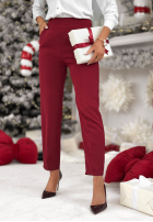Spodnie Pantaloni de tip țigaretă No Idea burgundowe