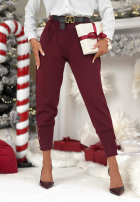 din material textil Pantaloni z guzikami Take A Peek burgundowe