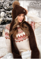 Compleu Căciulă i szalik Cold Season ciocolatiu