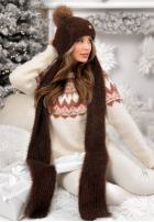 Compleu Căciulă i szalik Cold Season ciocolatiu