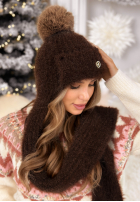 Compleu Căciulă i szalik Cold Season ciocolatiu