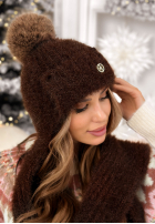Compleu Căciulă i szalik Cold Season ciocolatiu