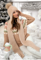 Căciulă z szalikiem balaclava Cold Season bej