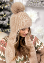 Căciulă z szalikiem balaclava Cold Season bej