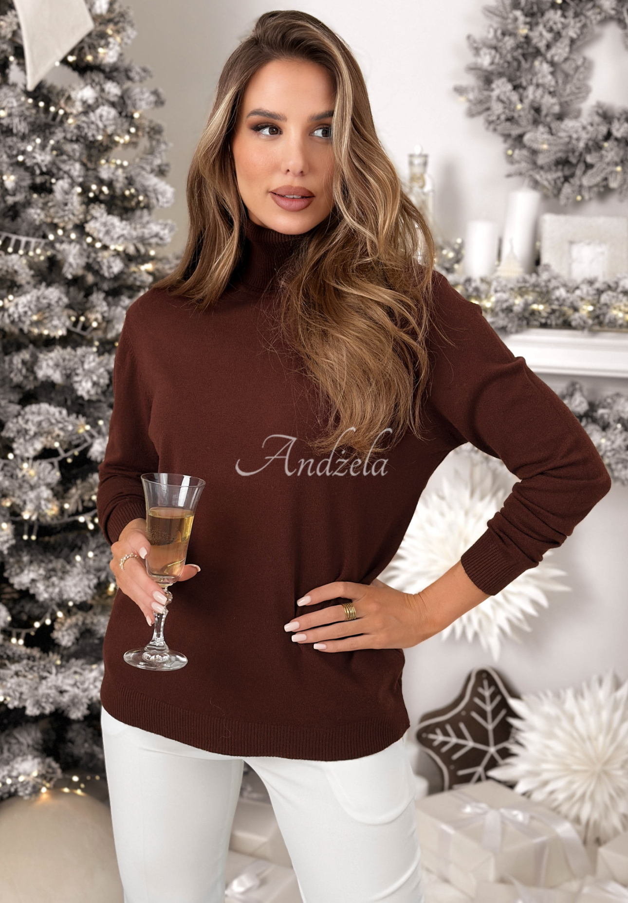 Pulover cu guler și viscoză Sweater Mood