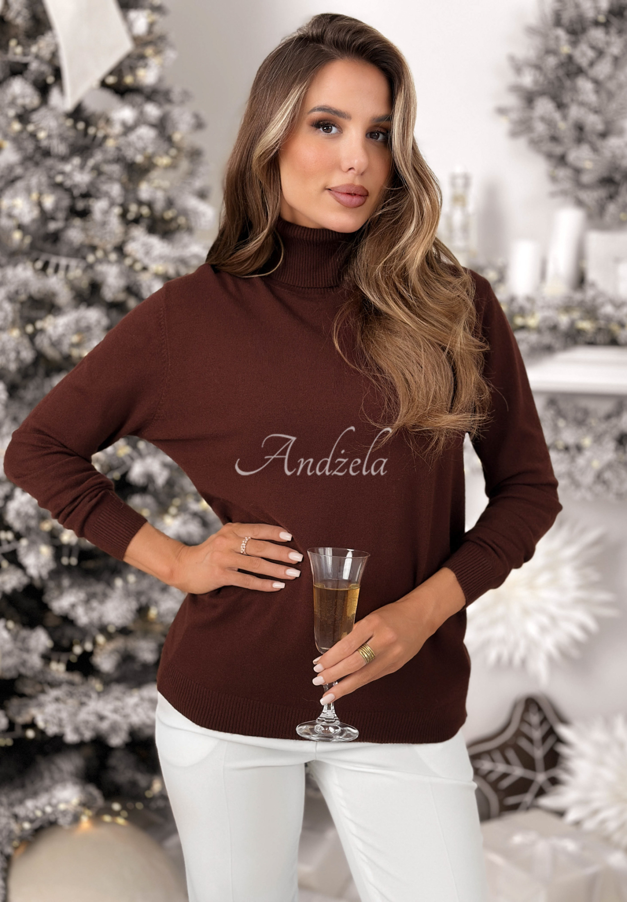 Pulover cu guler și viscoză Sweater Mood