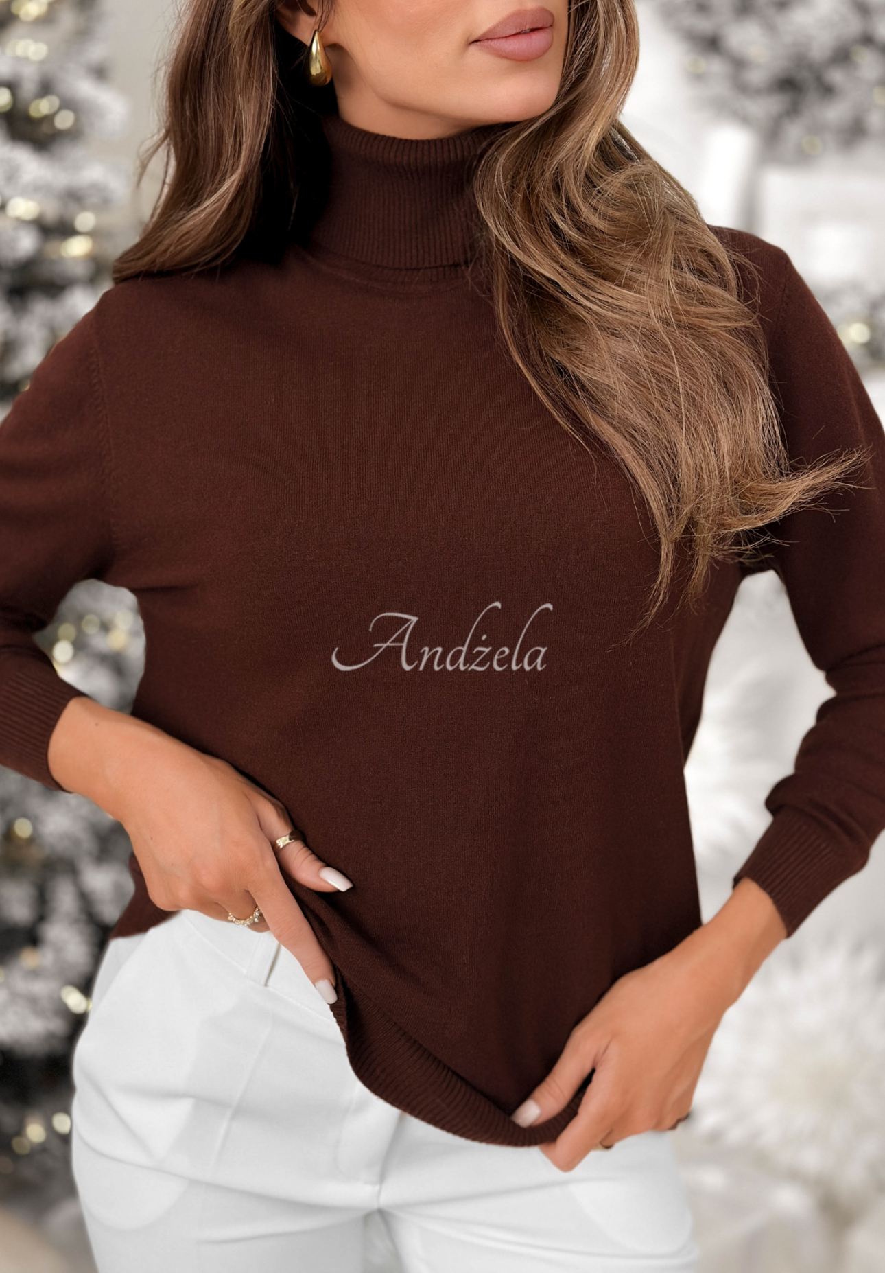 Pulover cu guler și viscoză Sweater Mood