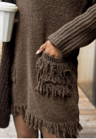 Dzianinowa Rochie z wełną i alpaką Save The Date mokka