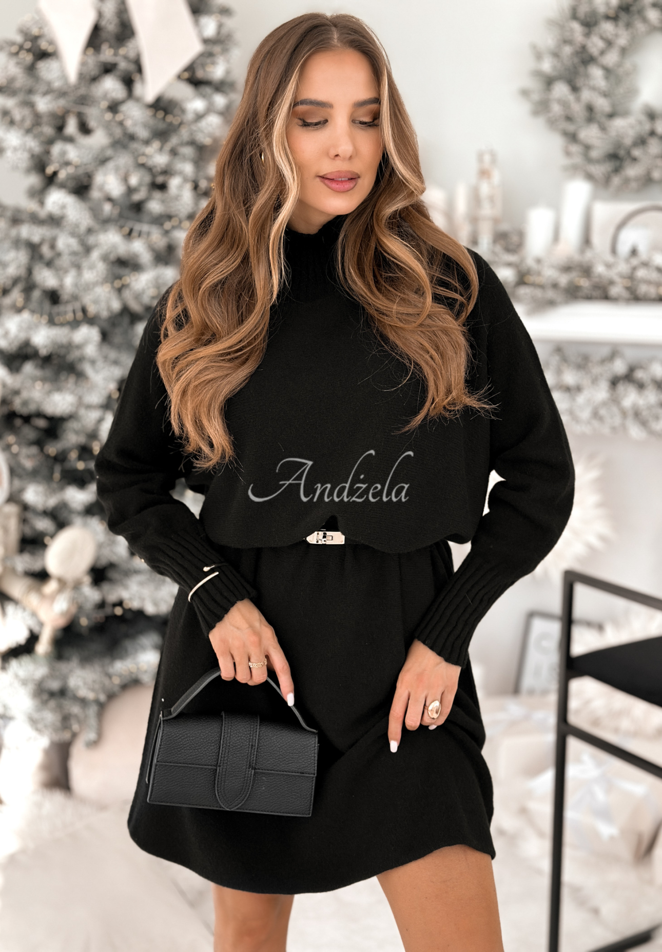 Rochie tip pulover din viscoză Lady In Cold