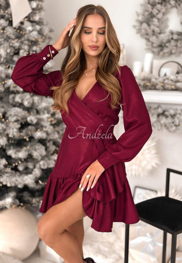 Rochie mini suprapusă strălucitoare cu viscoză Your Song