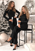 Błyszczące body ze stójką Really Simple negre