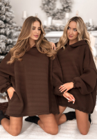 Rochie dresowa z kapturem Still Cute ciocolatie