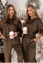 Welurowy Compleu Gold Twilight ciocolatiu