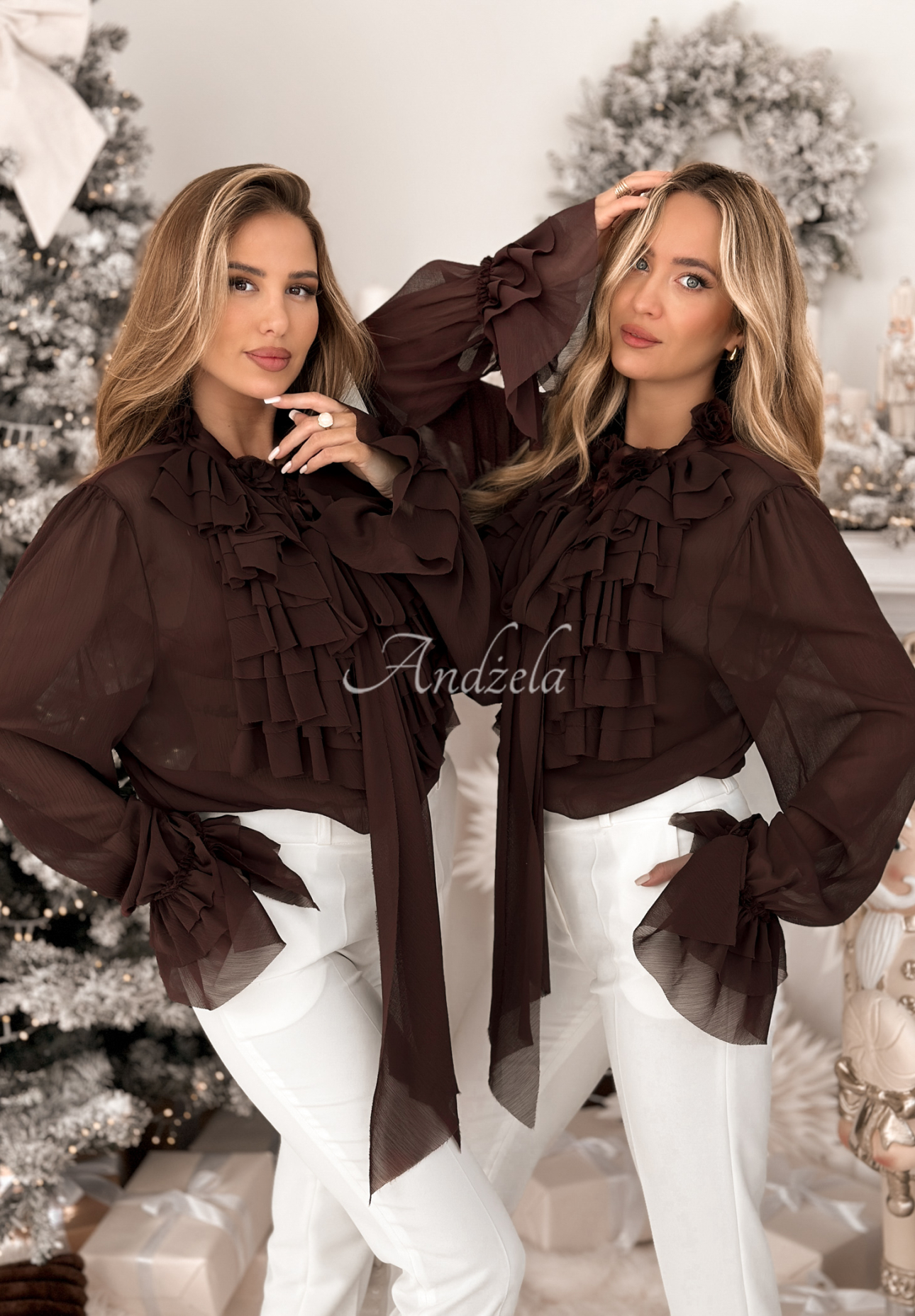 Cămașă din viscoză cu jabou și legare Miss Delicacy