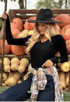 Prążkowana Bluză longsleeve Wrong Time negru