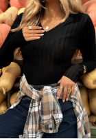 Prążkowana Bluză longsleeve Wrong Time negru