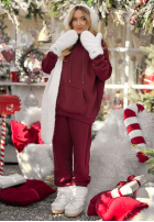 Compleu de trening Hanorac i Pantaloni Chill Code burgundowy