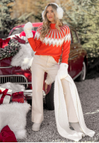 Wzorzysty Pulover z wełną Corta roșu