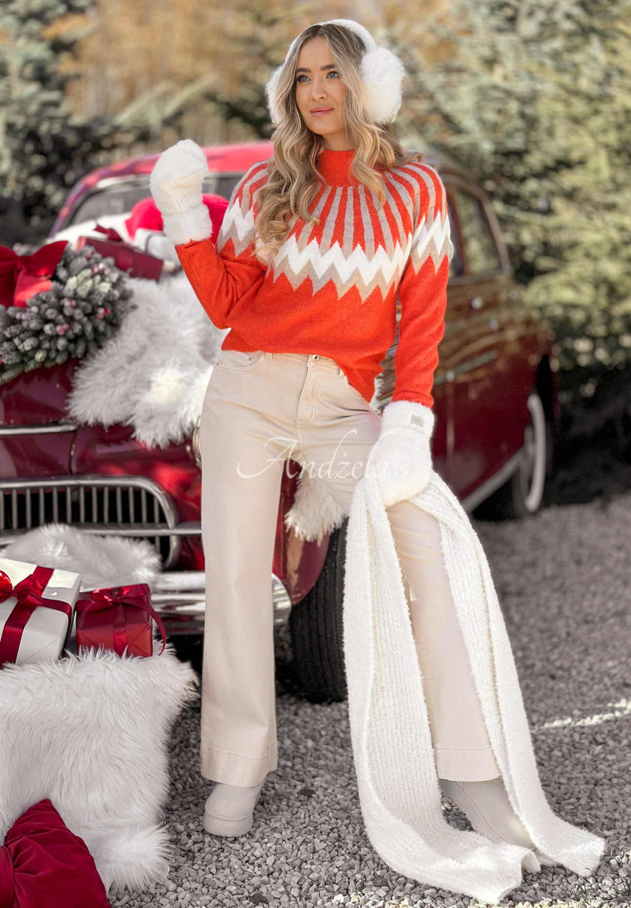 Pulover cu imprimeu și lână Corta