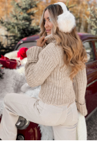 Krótki Pulover z golfem i wełną We Take Chances bej