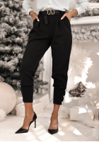 din material textil Pantaloni z guzikami Take A Peek negre