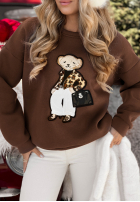 Hanorac z misiem Bearry Lady ciocolatie