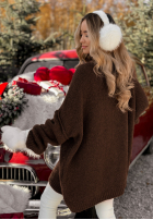 Długi Pulover oversize Cozy Weather ciocolatiu