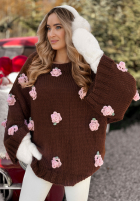 Pulover cu trandafiri Sweet Little Roses cu mâneci largi