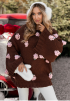 Pulover cu trandafiri Sweet Little Roses cu mâneci largi